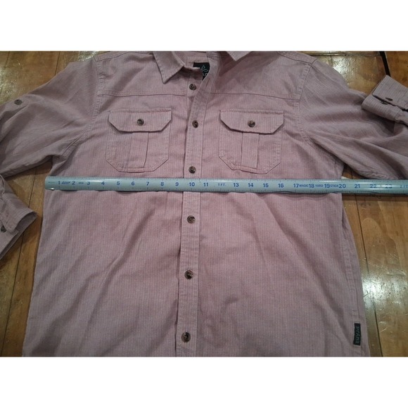 Mens Prana Long Sleeve Medium Button Down Salmon - Picture 4 of 5